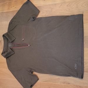 Mens Outdoor Research wool blend short sleeve polo shirt Med